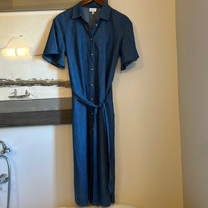 EUC The GET Cotton/Denim Bell Sleeve Shirt Dress - XS